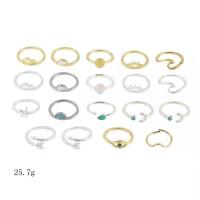 Zink-Legierungsring-Set, Zinklegierung, plattiert, Modeschmuck & für Frau, frei von Nickel, Blei & Kadmium, 15mm, 17mm, 18mm, Größe:4-8, 5SetsSatz/Menge, verkauft von Menge