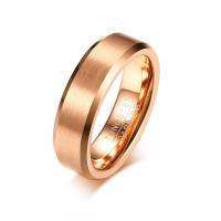 Volfrám acél Finger Ring, vörös arany szín aranyozott, különböző méretű a választás & az ember, 6x2.50mm, Által értékesített PC