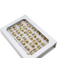 Vinger Ring in edelstaal, Roestvrij staal, uniseks, gouden, 8mm, 36pC's/box, Verkocht door box