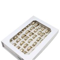 Anel de dedo de aço inoxidável, unissex, dourado, 8mm, 36PCs/box, vendido por box