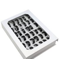 Anel de dedo de aço inoxidável, unissex & esmalte sensor, cores misturadas, 8mm, 36PCs/box, vendido por box