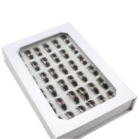 Anel de dedo de aço inoxidável, unissex, cores misturadas, 8mm, 36PCs/box, vendido por box