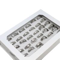 Edelstahl Ringe, unisex & stumpfmatt, Silberfarbe, 6mm, 36PCs/Box, verkauft von Box