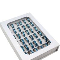 Vinger Ring in edelstaal, Roestvrij staal, uniseks, gemengde kleuren, 8mm, 36pC's/box, Verkocht door box