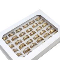 Vinger Ring in edelstaal, Roestvrij staal, uniseks, gemengde kleuren, 8mm, 36pC's/box, Verkocht door box