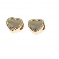 Zinc Alloy Europæiske store hulperler, Heart, du kan DIY, gylden, 10x10x8mm, Solgt af PC