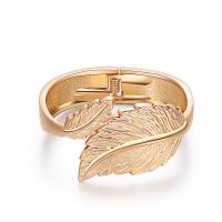 Zinc Alloy Manchet Bangle, Blad, mode sieraden & voor vrouw, gouden, Verkocht door PC