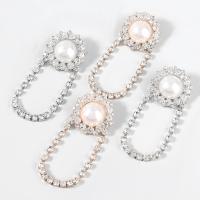 Rhinestone Earring Zinc Alloy with ABS Plastic Pearl fashion jewelry & for woman & with rhinestone Sold By Pair