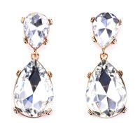 Rhinestone Earring Zinc Alloy plated for woman & with rhinestone Sold By Pair