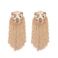 Fashion Fringe Oorbellen, Zinc Alloy, gold plated, voor vrouw, 22x62mm, Verkocht door pair