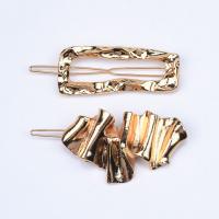 Hair Clip Zinc Alloy gold color plated 2 pieces & for woman 7.5*2.3cm 7.6*3.6cm Sold By Set