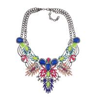 Collar de Declaración, aleación de zinc, con 2.75 inch extender cadena, para mujer & multi-hilera, más colores para la opción, longitud aproximado 17 Inch, Vendido por UD