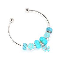 lega in zinco Europea Cuff Bangle, with vetro lavorato, placcato, Regolabile & per la donna & con strass, nessuno, 60mm, Venduto da PC