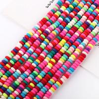 Polimero-Clay-Beads, argilla polimero, abaco, DIY, multi-colore, 7x3.50mm, Appross. 110PC/filo, Venduto da filo