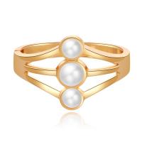 Zinklegering bangles, Zinc Alloy, met Plastic Pearl, plated, mode sieraden & voor vrouw, gouden, Verkocht door PC