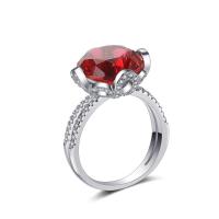 Cubic Zircon Messing fingerring, platin farve forgyldt, forskellig størrelse for valg & Micro Pave cubic zirconia, Solgt af PC