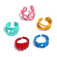 Cinko lydinys Cuff Finger Ring, 5 vnt. & Bižuterijos & unisex & emalė, multi-colored, Pardavė nustatyti