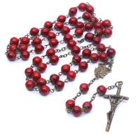 Rosary kaulakoru, Lasi, kanssa Sinkkiseos, Krusifiksi Cross, Unisex, sekavärit, Pituus 88 cm, Myymät PC