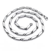 Titanium Stål Chain halskæde, forgyldt, du kan DIY & forskellig størrelse for valg & bar kæde, oprindelige farve, Solgt af PC