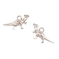 Cink ötvözet Animal Medálok, Dinoszaurusz, galvanizált, ezüst, 20x10x4mm, 100PC-k/Bag, Által értékesített Bag