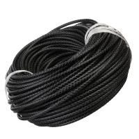 Kožené kabel, kožená šňůra, ruční práce, černý, 5mm, 2m/Bag, Prodáno By Bag