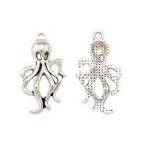 Zinc Alloy Animal Pendants Octopus plated silver color Sold By Bag