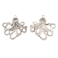 Sinc Alloy Pendants Ainmhithe, Octopus, plátáilte, airgid, 56x55x4.50mm, 100ríomhairí pearsanta/Mála, Díolta De réir Mála