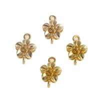 Conectores de Metal, Flor, chapado en oro de 14 K, Joyería & para mujer, dorado, 13x9x3mm, Vendido por UD