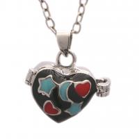 Floating Locket Necklace Brass Heart plated oval chain & for woman & epoxy gel nickel lead & cadmium free Sold Per Approx 19.68 Inch Strand