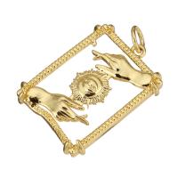 Pendentifs creux en laiton, Placage de couleur d'or, 18x24x2mm, Trou:Environ 3mm, 10PC/lot, Vendu par lot