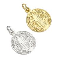 Brass Jewelry Pendants Flat Round plated Approx 2mm Sold By Lot