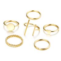 Zinklegering Ring Set, Zinc Alloy, gold plated, 6 stuks & mode sieraden & voor vrouw, nikkel, lood en cadmium vrij, Verkocht door Stel