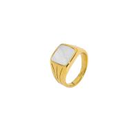 Bague en acier inoxydable, Plaqué or 18K, styles différents pour le choix & pour femme, Taille:6-8, Vendu par PC