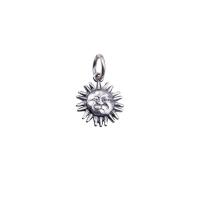 Pendentif en argent Sterling 925, soleil, DIY, 11.50x13mm, Trou:Environ 4mm, Vendu par PC