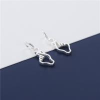 925 Sterling zilveren hanger, Hand, DIY & hol, 6.50x15mm, Gat:Ca 3.8mm, Verkocht door PC