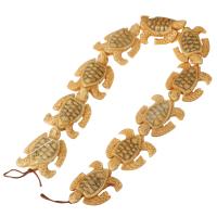 ox Bone Bead, Turtle, jord gul, 34x45x11mm, Ca. 10pc'er/Strand, Solgt Per Ca. 17.71 inch Strand