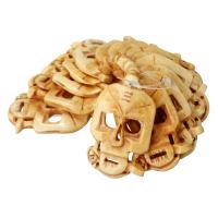 Ox Bone Hänge, Skull, jorden gul, 52x33x5mm, 15PC/Strand, Säljs av Strand