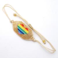 Pulseira de miçangas em vidro, Seedbead, with Corda de poliéster, para crianças & protetor de radiação, cores misturadas, 45x20mm, comprimento 28 cm, vendido por PC