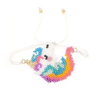 Seedbead Pulsera, con cordón poliéster, Unicornio, hecho a mano, patrón de tejido & para mujer, color mixto, longitud 28 cm, Vendido por UD