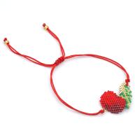 Seedbead pulseira, with Corda de poliéster, Maçã, feito à mão, unissex & padrão de tecido, cores misturadas, comprimento 23 cm, vendido por PC