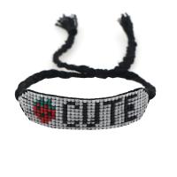 Glas perler armbånd, Seedbead, med Terylene Cord, håndlavet, for kvinde, blandede farver, Længde 21 cm, Solgt af PC