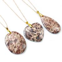 Agaat Sieraden Hangers, Leopard Print Agate, gemengde kleuren, 55x70mm, Verkocht door PC