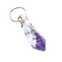 Amethyst Anhänger, mit Messing, gemischte Farben, verkauft von PC