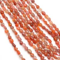 Yunnan Red Agate Bead, Oregelbunden, DIY, röd, 6-8mm, Såld Per 38 cm Strand