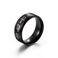 Cruach Tíotáiniam Ring Finger, gunna dubh plátáilte, jewelry faisin & méid éagsúla do rogha, dubh, 7.80mm, Díolta De réir PC