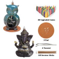 Backflow Incense Burner Porcelain plated for home and office & 2 pieces & durable Sold By Set