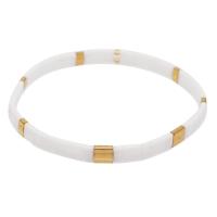 Glass Beads Bracelet with Zinc Alloy fashion jewelry 165mm Sold By Strand