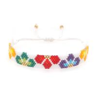 Seedbead Armband, met Textiel binnenwerk Cord, mode sieraden & geweven patroon, gemengde kleuren, 280mm, Verkocht door PC