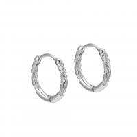 925 Sterling Silver Huggie Hoop Earring, Donut, platanam plátáilte, méid éagsúla do rogha & do bhean & log, Díolta De réir Péire