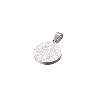 Stainless Steel Pendants Round plated silver color Sold By Bag